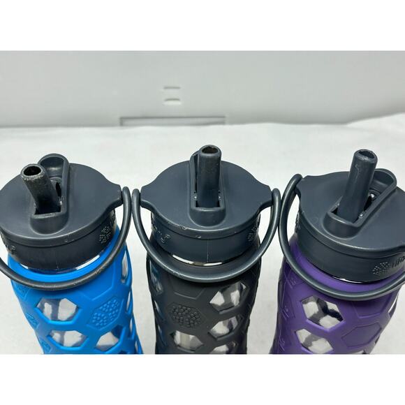 Lifefactory Bottle Lot 3 Glass Water Bottles USED Active Flip Cap Silicon Sleeve - Picture 6 of 6